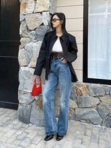 Dark Wash Straight Jeans