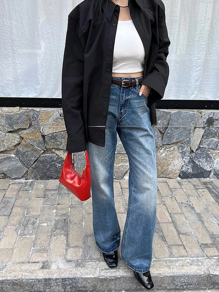Dark Wash Straight Jeans