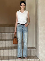 Light Wash Straight Jeans