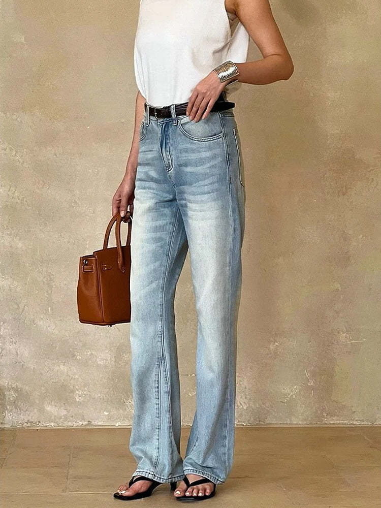 Light Wash Straight Jeans