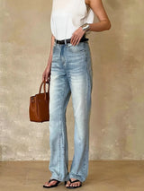 Light Wash Straight Jeans