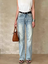 Light Wash Straight Jeans