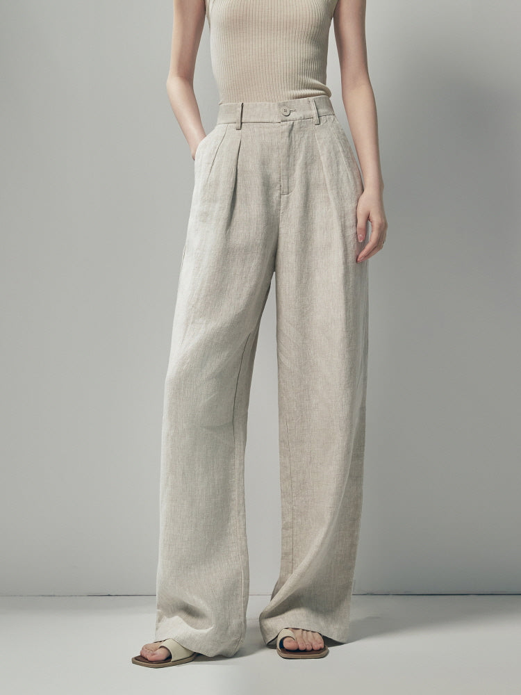 Linen Pleated Pants