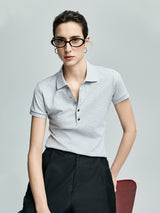 Button Polo-Light Gray